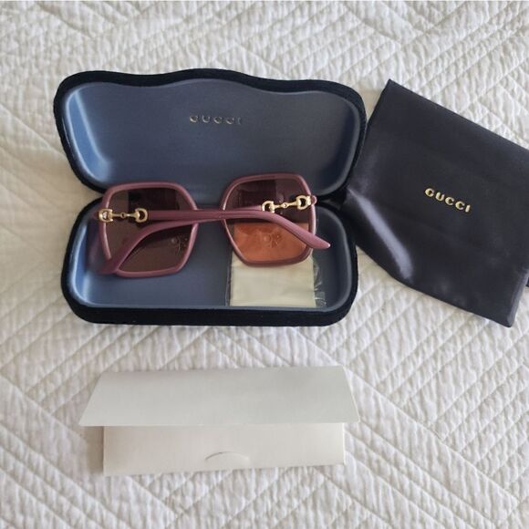 Gucci sunglasses new in case vintage mauve 2025 Pantone Color main image 7